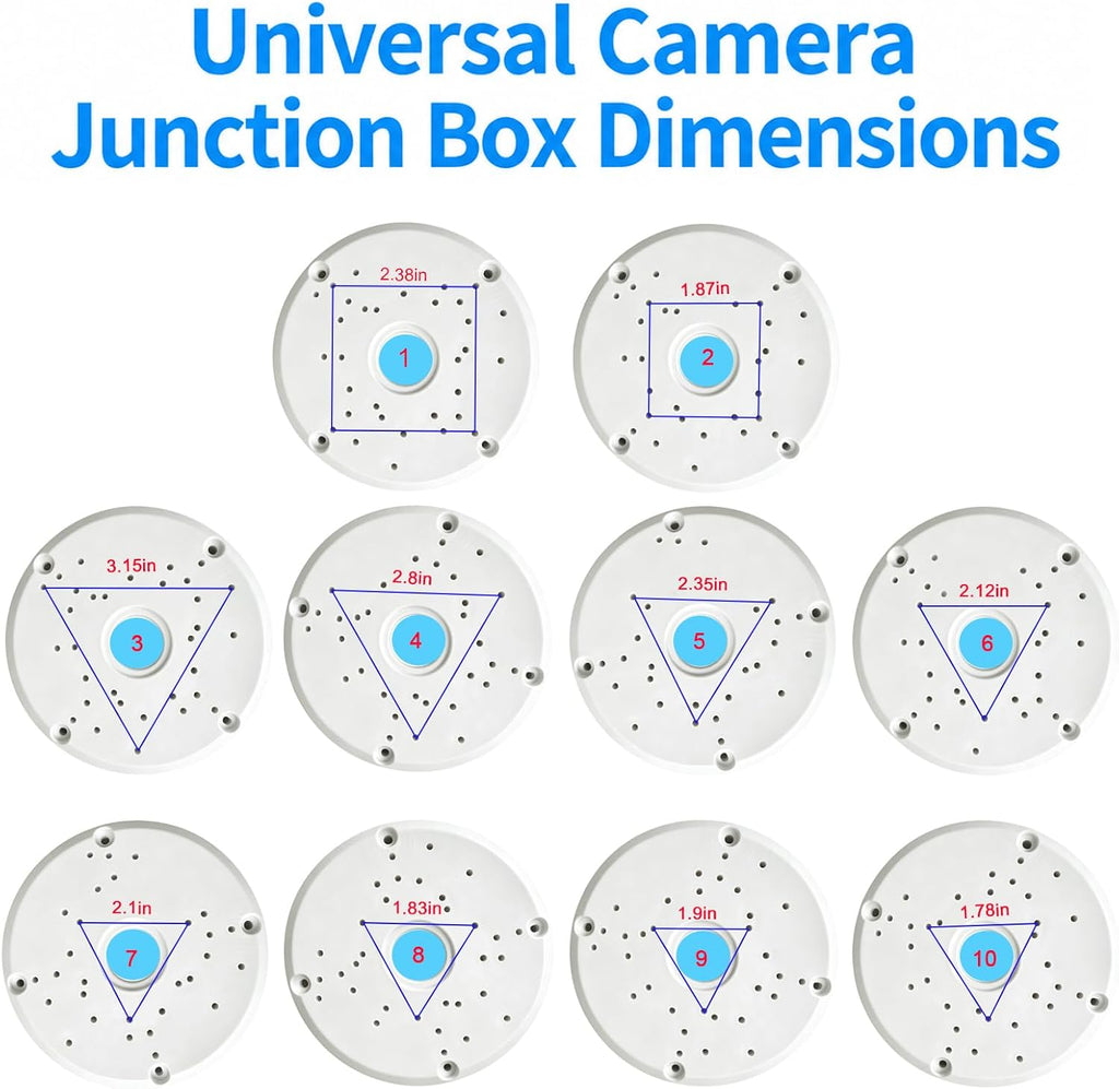 universial abs security camera junction box (8 pack) shown in use