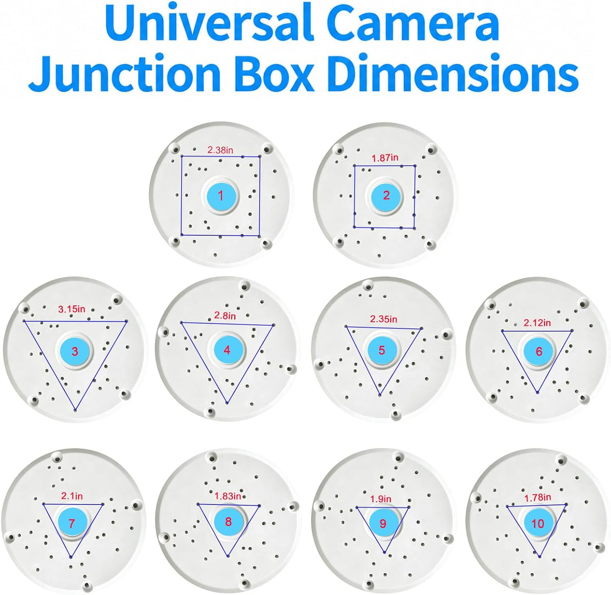universial abs security camera junction box (8 pack) shown in use