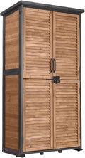 GUTINNEEN Outdoor Storage Cabinet Upgraded with Metal Frame Durable Storage Shed with Floor and Adjustable Shevels Waterproof Garden Tool Shed