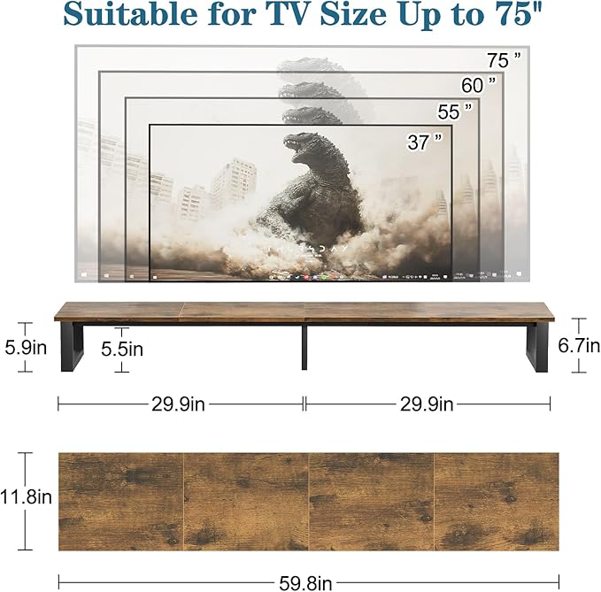 aboxoo 59" Large TV Riser Stand