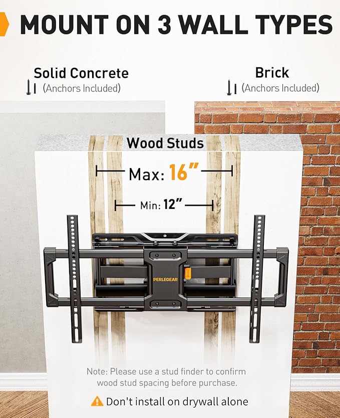 Perlegear Full Motion TV Wall Mount