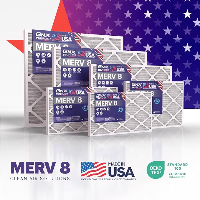 BNX TruFilter 20x30x1 Air Filter MERV 8 (4-Pack)