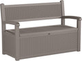 PatioZen 80 Gallon Outdoor Storage Bench Deck Box, Grey