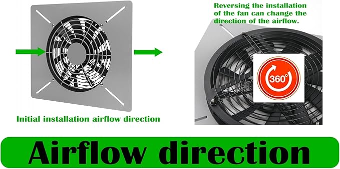 MEOZRI Basement Attic Crawlspace Ventilation Fan window Exhaust Fan Ultra-Thin