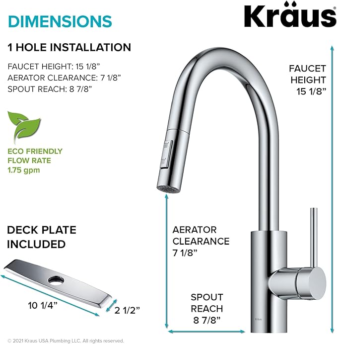 KRAUS Oletto Single Handle Pull Down Kitchen Faucet