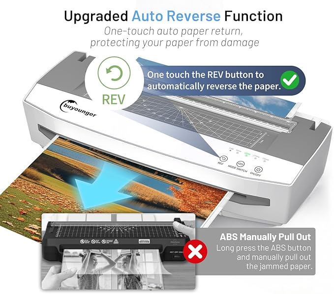 Buyounger 3-10 Mil Laminator Machine, 4-Roller Commercial Laminator Machine