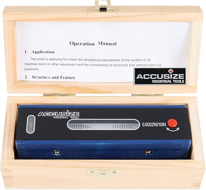 Accusize Industrial Tools 6 inch Master Precision Level in Fitted Box, Accuracy