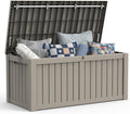 Mars Villa Deck Box, Outdoor Storage Box Waterproof, 120 Gallon, Grey
