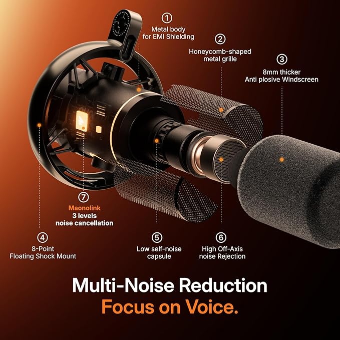 MAONO PD200W Hybrid Wireless Podcast Microphone