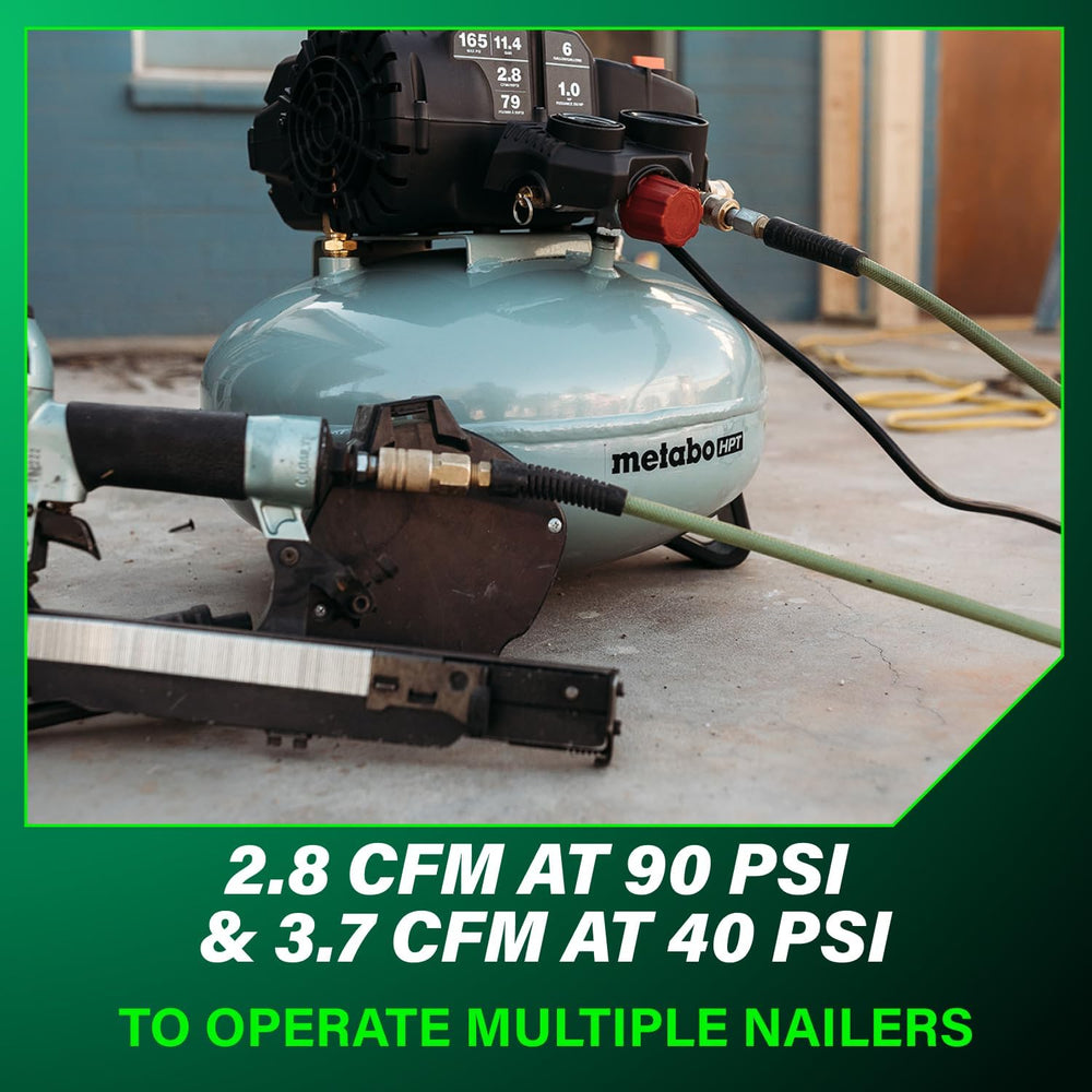 Metabo HPT Pancake Air Compressor, 6-Gallon 165PSI, Portable Air Compressor w...