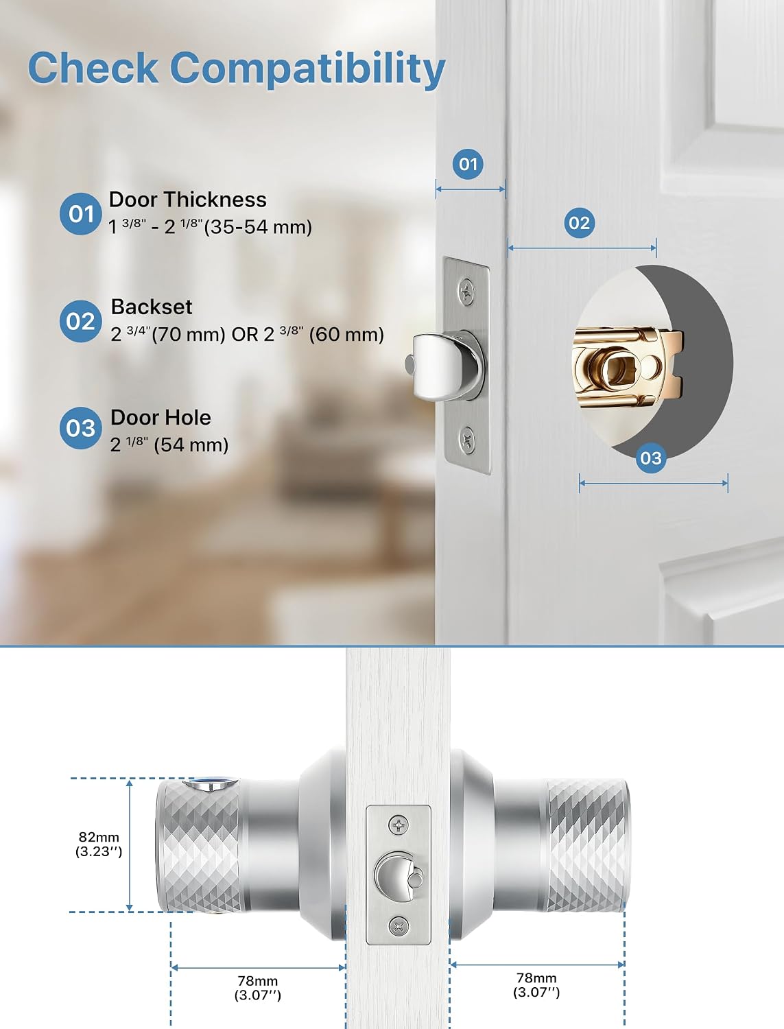 smart fingerprint door lock with app,keypad door knob, package contents