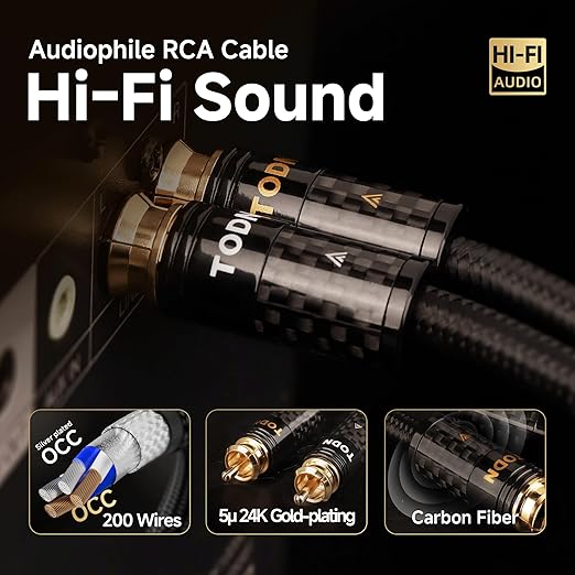 TODN Audiophile RCA Cables 3ft