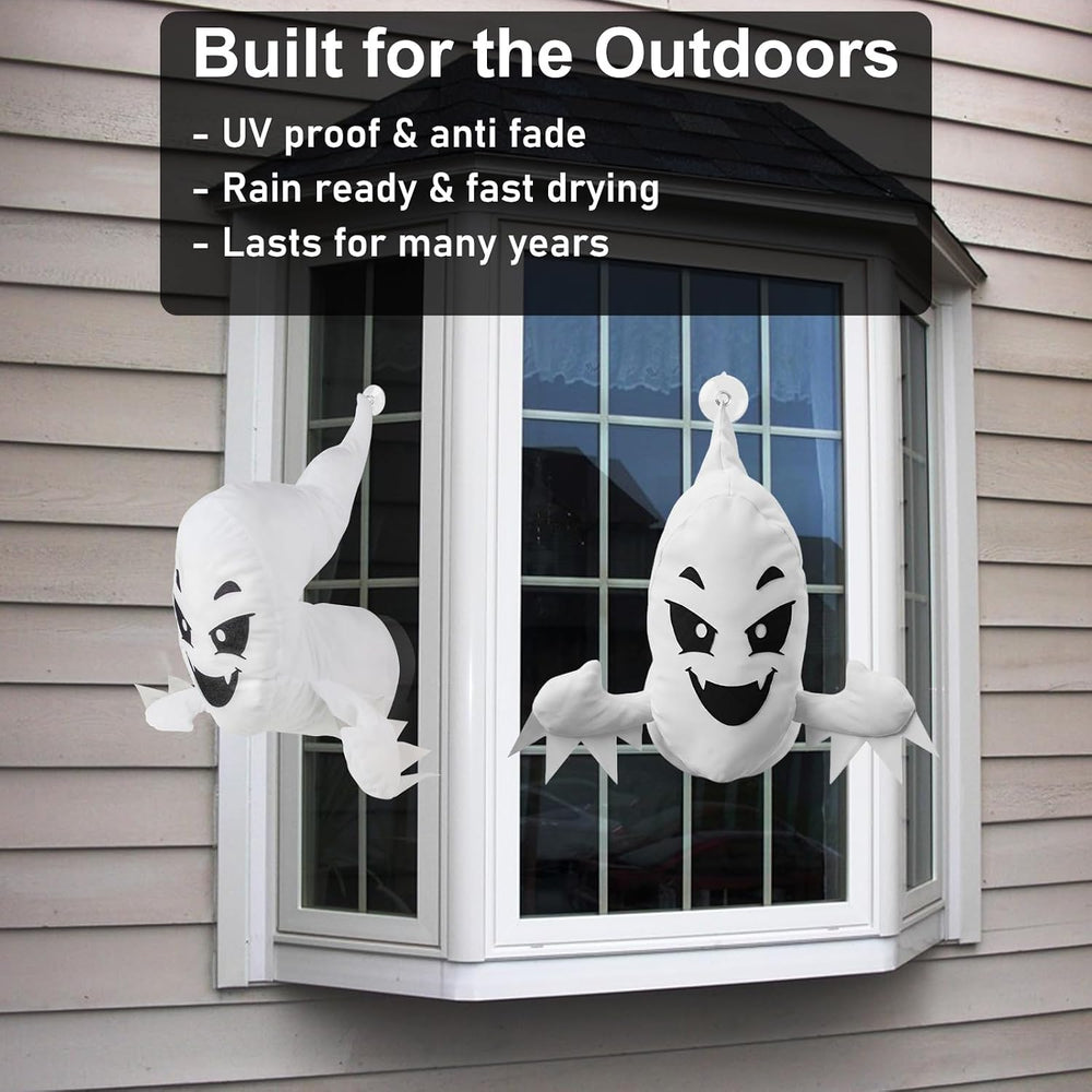 DUNCHATY Window Ghosts Halloween Decor - 2 Pack 3D Stuffed Crasher Ghost