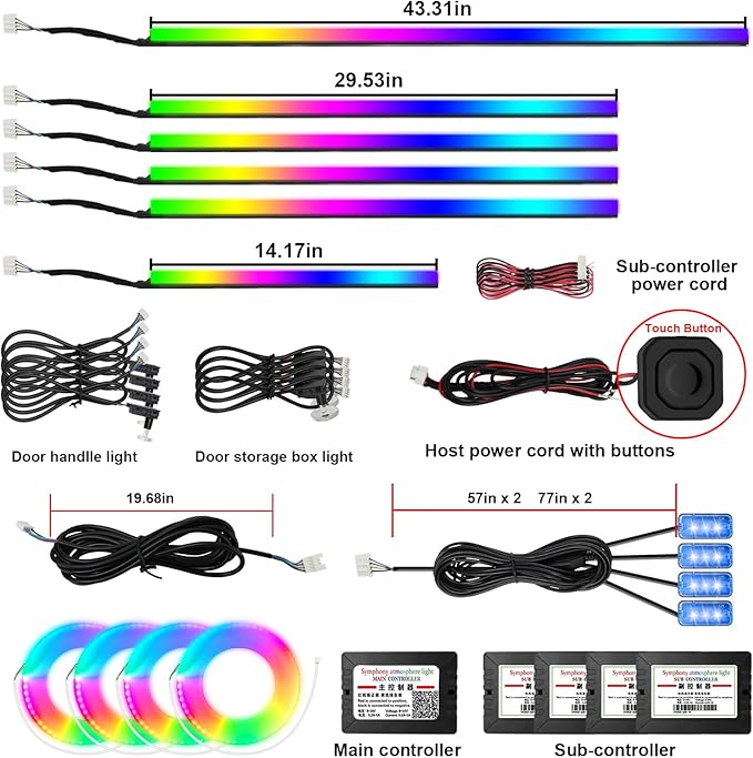 Acrylic Interior Car Light, AMKI Car LED Strip Light