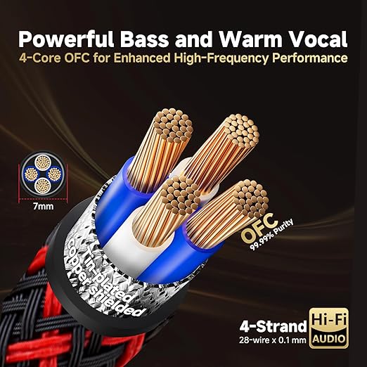 TODN HiFi 4-Core-OFC RCA Cables