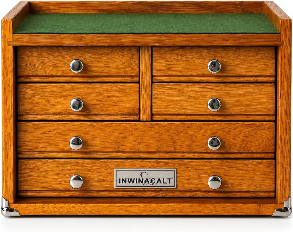 6-Drawer Desktop Chest, Machinist-Inspired Wood Tool Storage