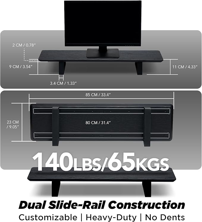 ULTRARM Moodular Wooden Monitor Stand 33.4” Desk Organizer