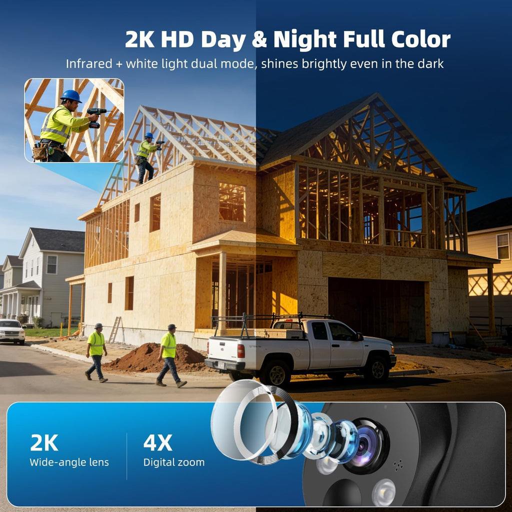 4g lte cellular security camera 2 pack, built-in showing dimensions