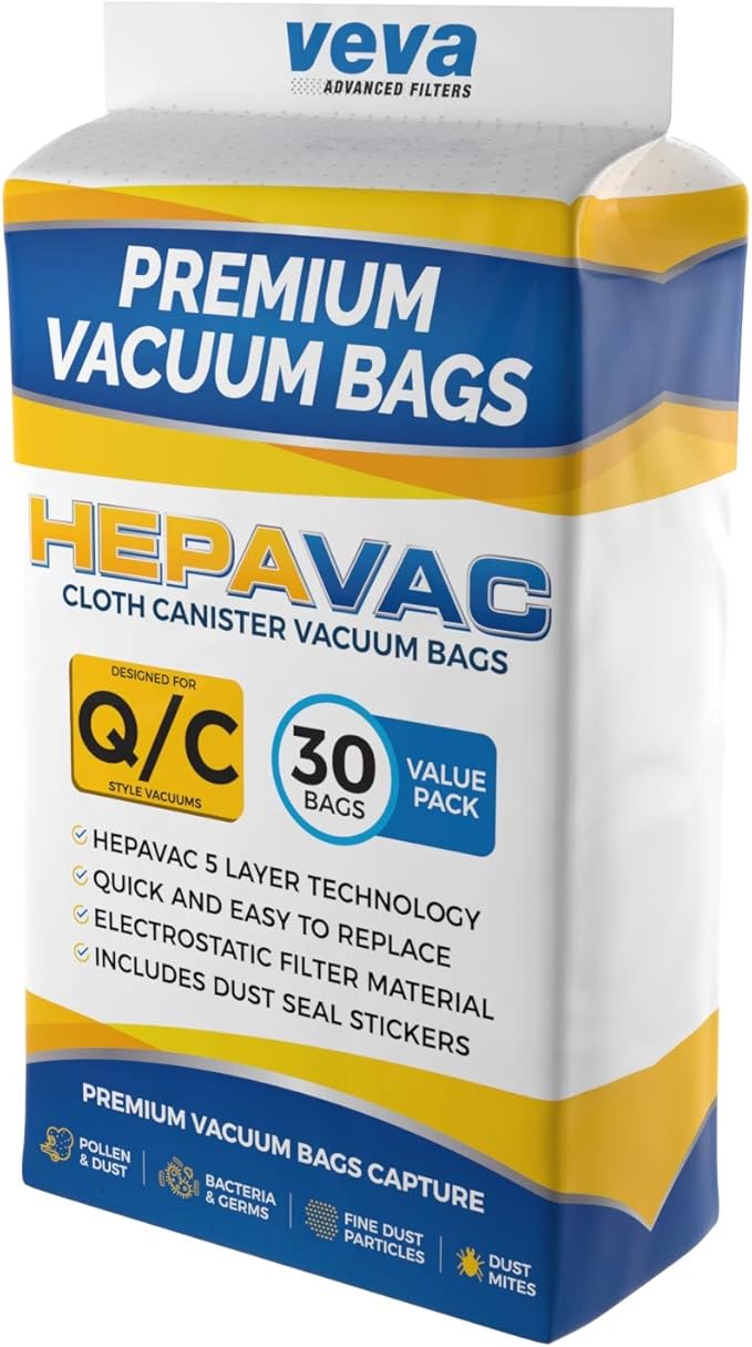 30 Pack Type Q/C 53292 HEPA Vacuum Bags