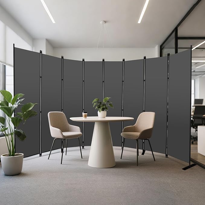 MAYOLIAH 8 Panel Room Divider 6ft Tall Freestanding Privacy Screen 160'' W
