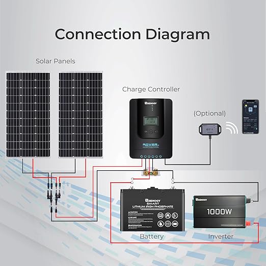 Renogy Solar Charge Controller Rover 20A 12V24V Auto DC Input MPPT Charge