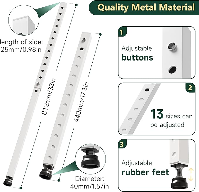 WooFog Window Security Bars Adjustable, Window Bars Security Inside Vertical (4 PCS)