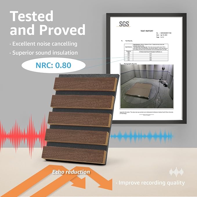 Art3d 2-Pack Acoustic Wood Slat Wall Panels