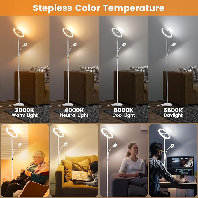 SIBRILLE White LED Floor Lamp