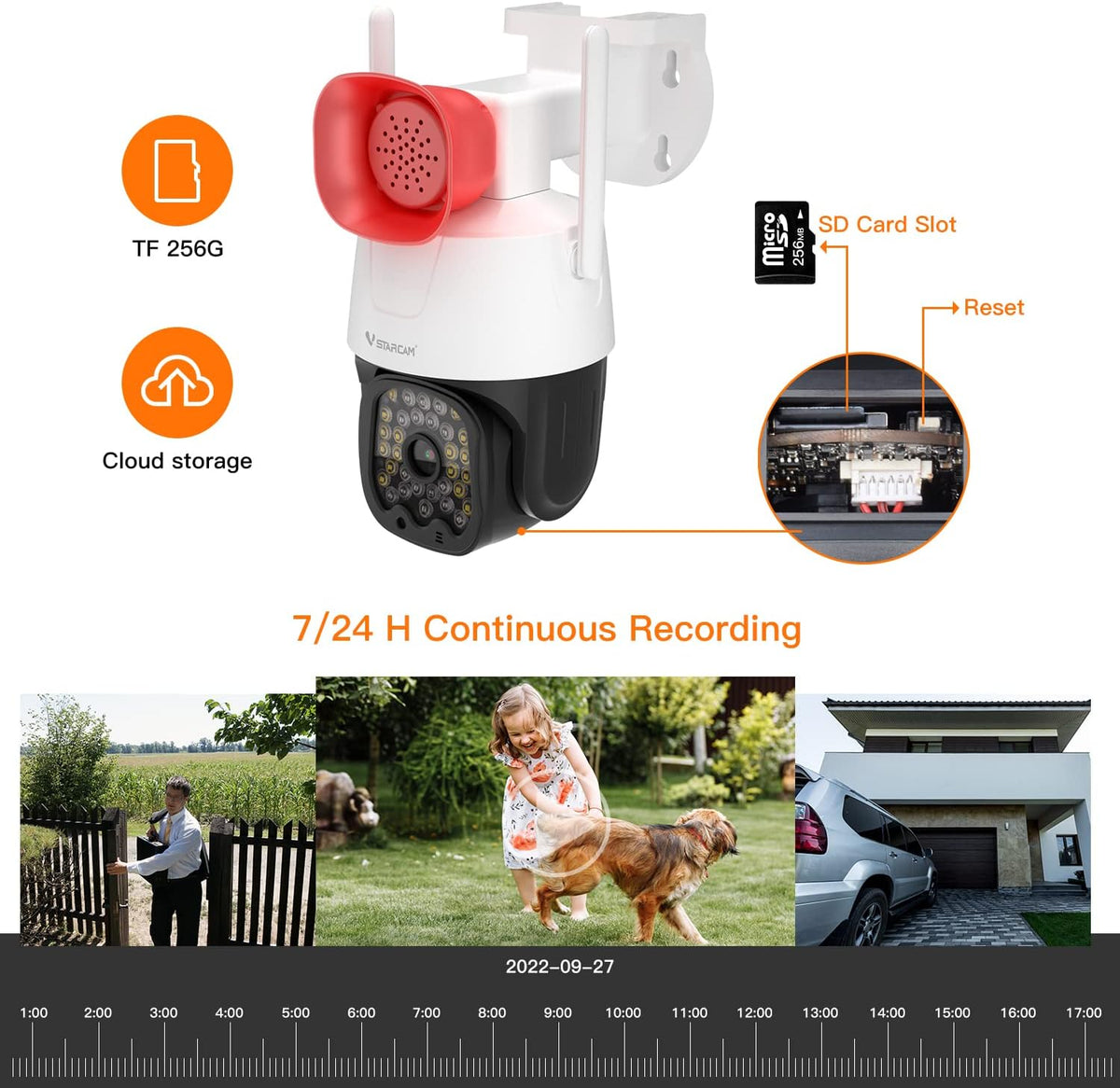 vstarcam 3mp security camera outdoor,home camera security, outdoor on a desk or shelf