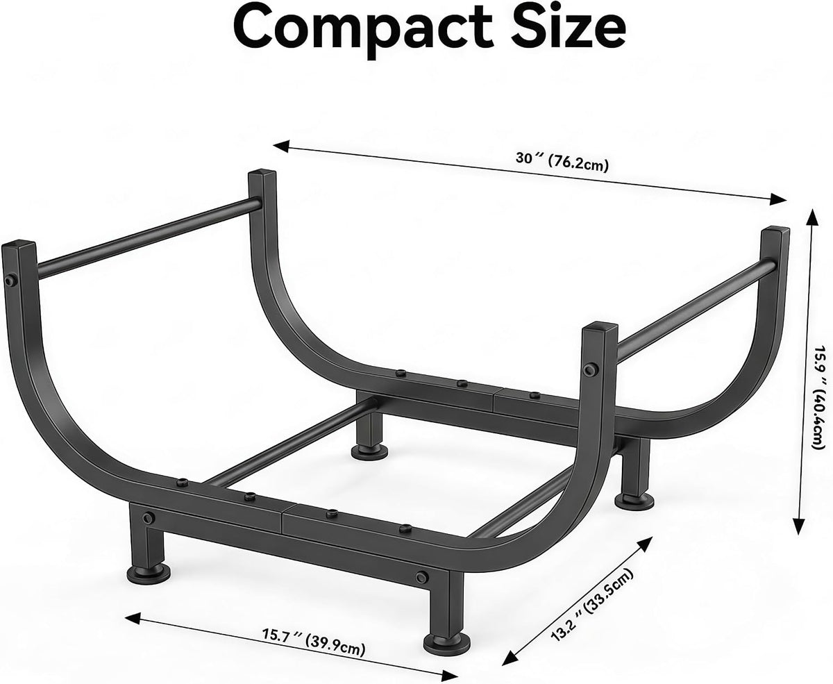 30 inch firewood rack outdoor indoor, heavy duty shown in use