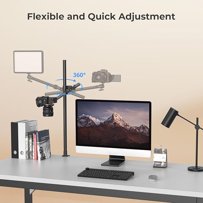 SMALLRIG Camera Desk Mount, Overhead Camera Arm Stand