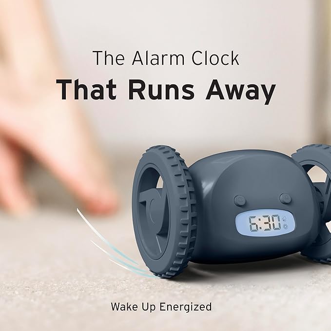 CLOCKY Extra Loud Alarm Clock for Heavy Sleepers on Wheels Rolls Runs Away