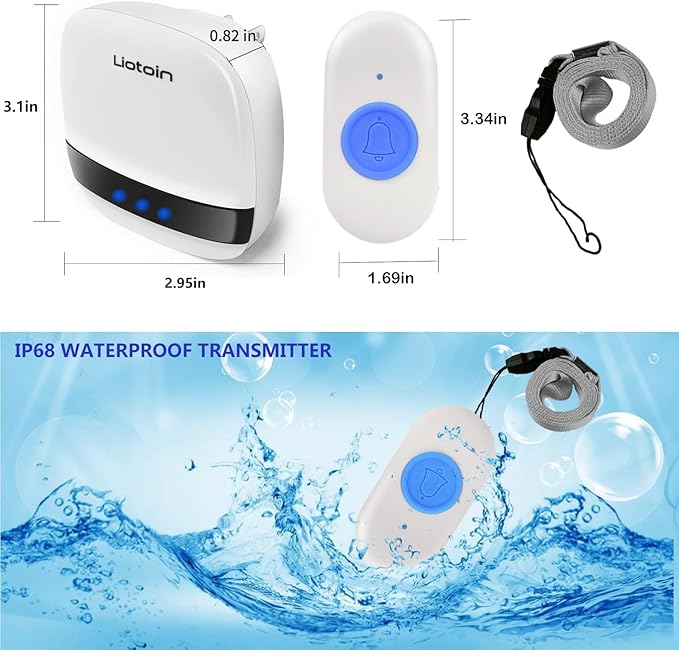 LIOTOIN Caregiver Pager Wireless Call Button Call Bell Call Light Alert Button