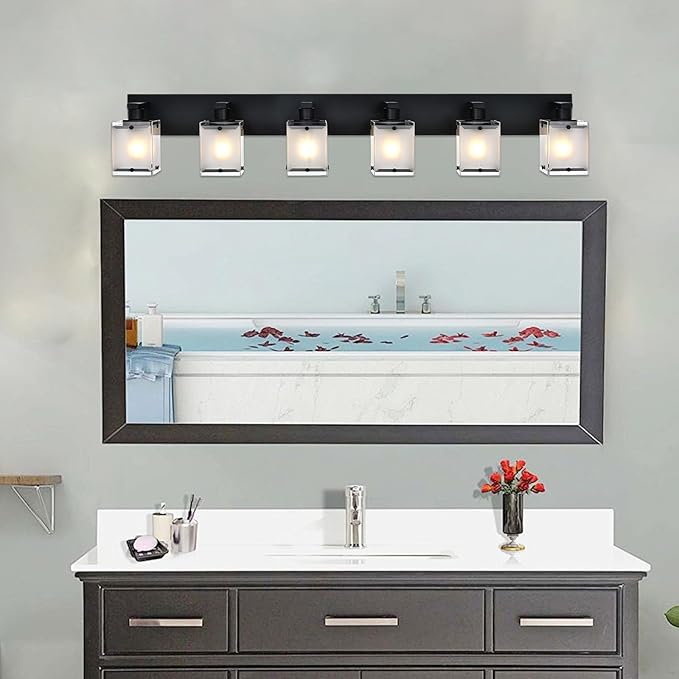 WINSHEN Bathroom Vanity Light Fixture, 6-Lights Modern Vanity Lighting Over