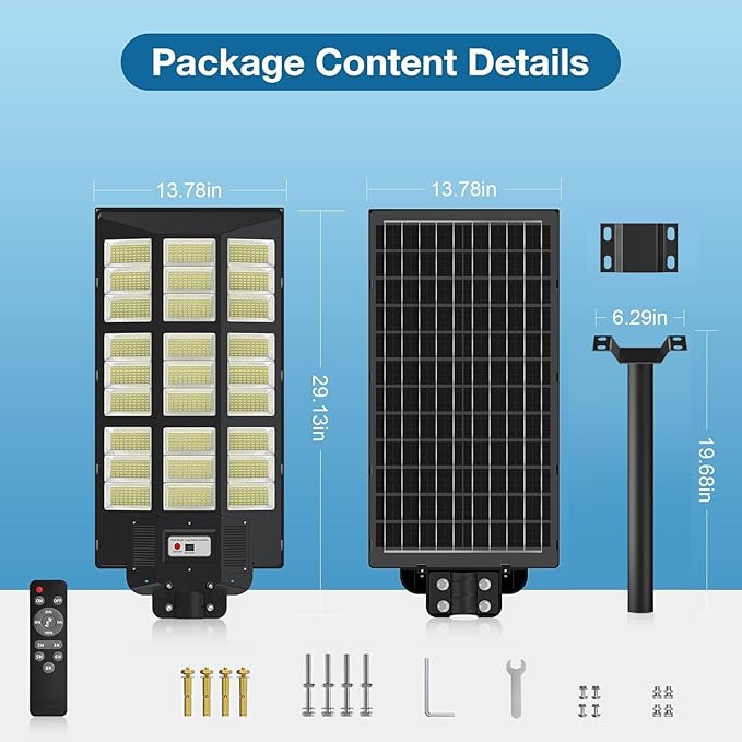 OKPRO 10000W Solar Street Lights Outdoor