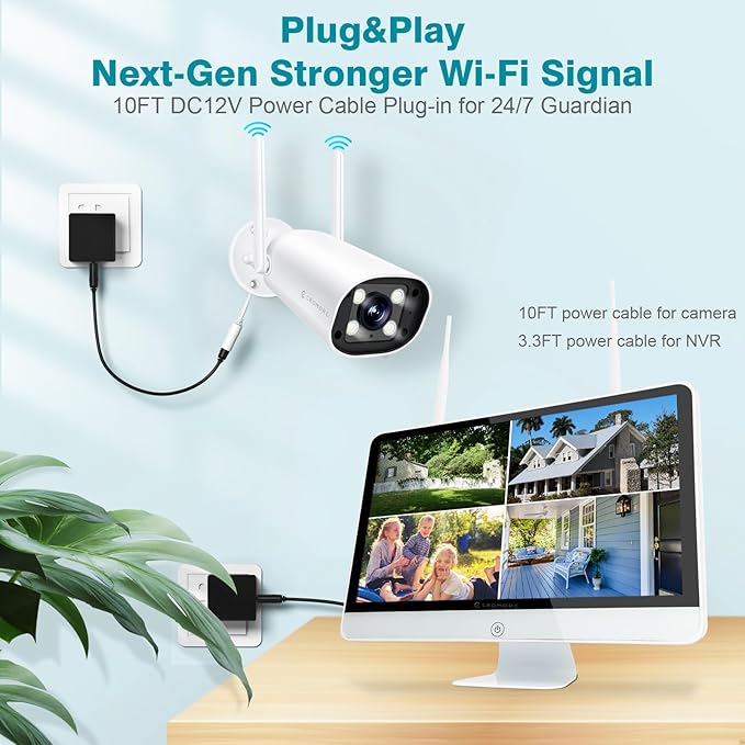 Cromorc Wireless Security Camera System (4PCS)