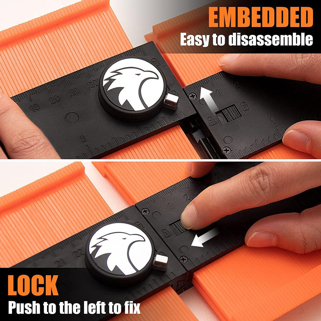 Saker Contour Gauge Profile Tool-Unlimited Connection Precisely Copy Irregular (2PCS)