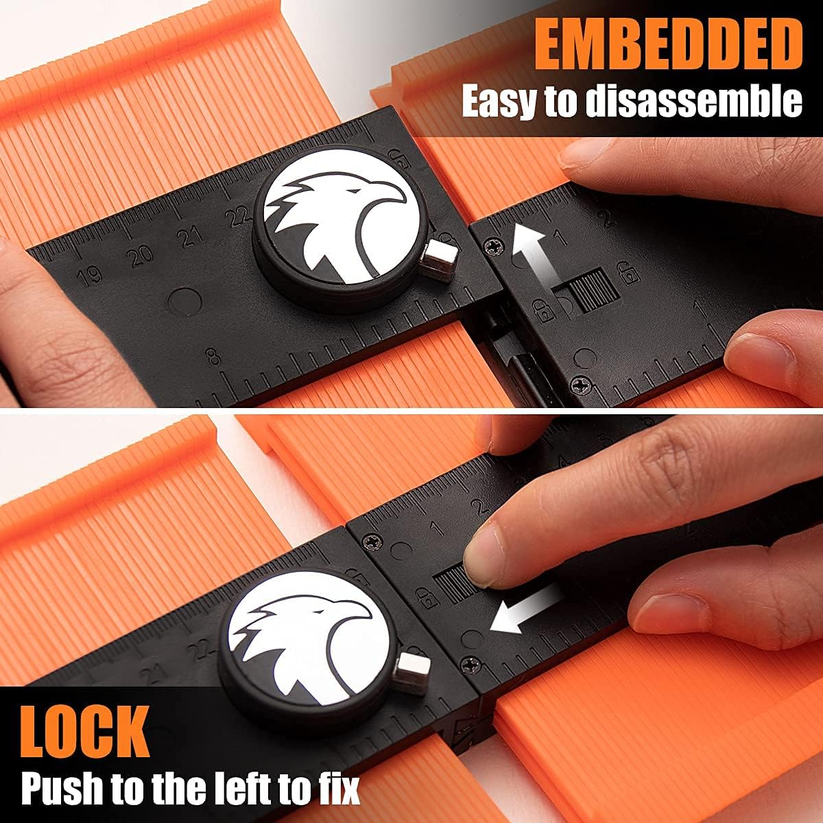 Saker Contour Gauge Profile Tool-Unlimited Connection Precisely Copy Irregular (2PCS)