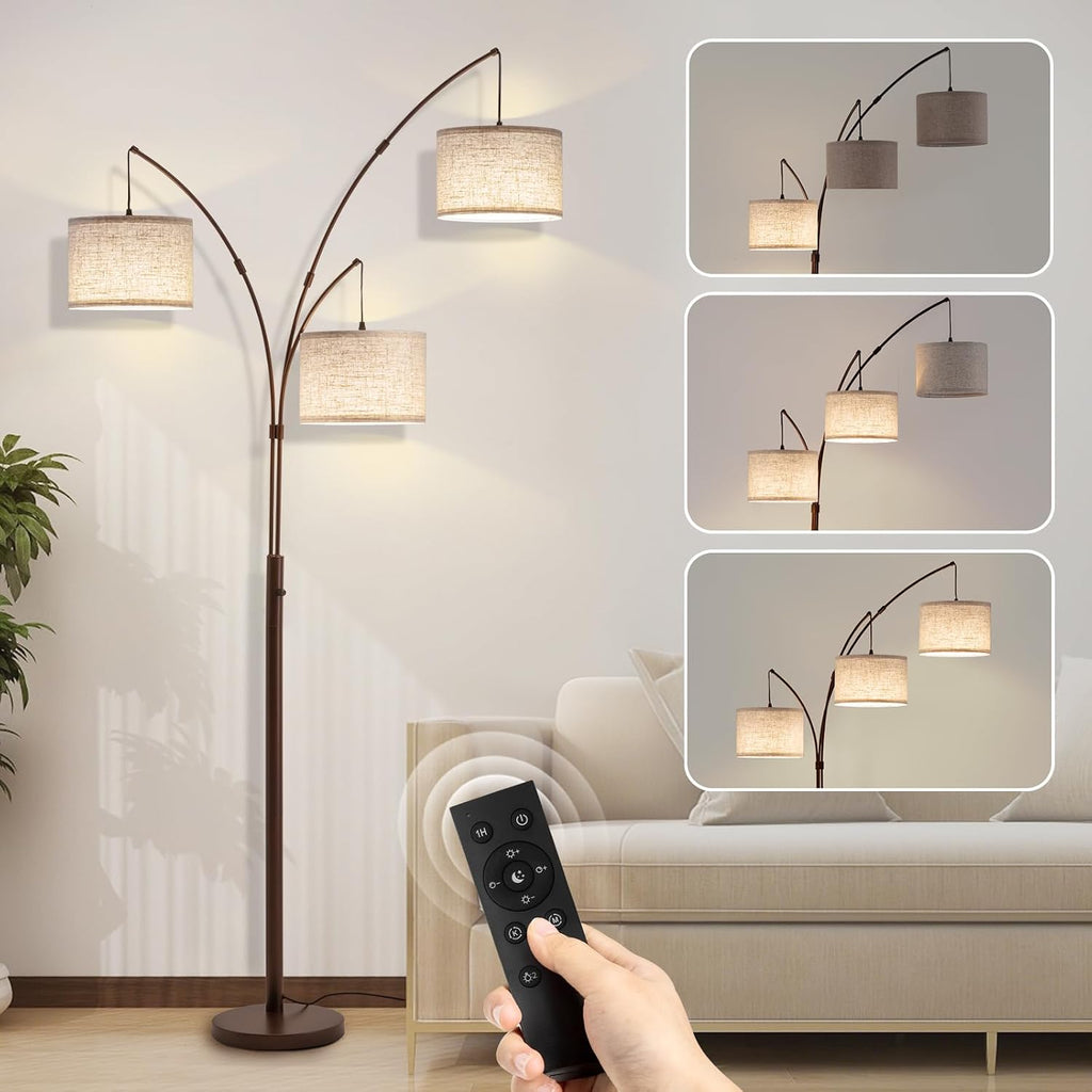 Fansdrick 3 Light Arc Floor Lamps