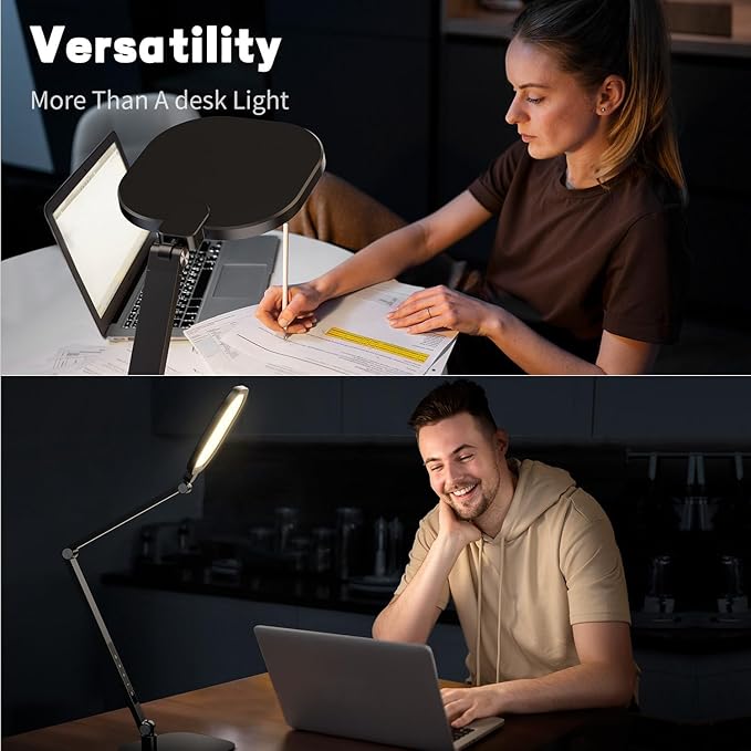 LitONES LED Desk Lamp for Home Office, Eye-Caring Modern Desk Light, 3 Color