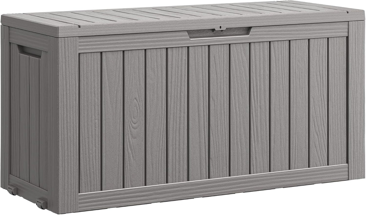 Outdoor Storage Waterproof Deck Box for Patio (80 Gallon, Grey)