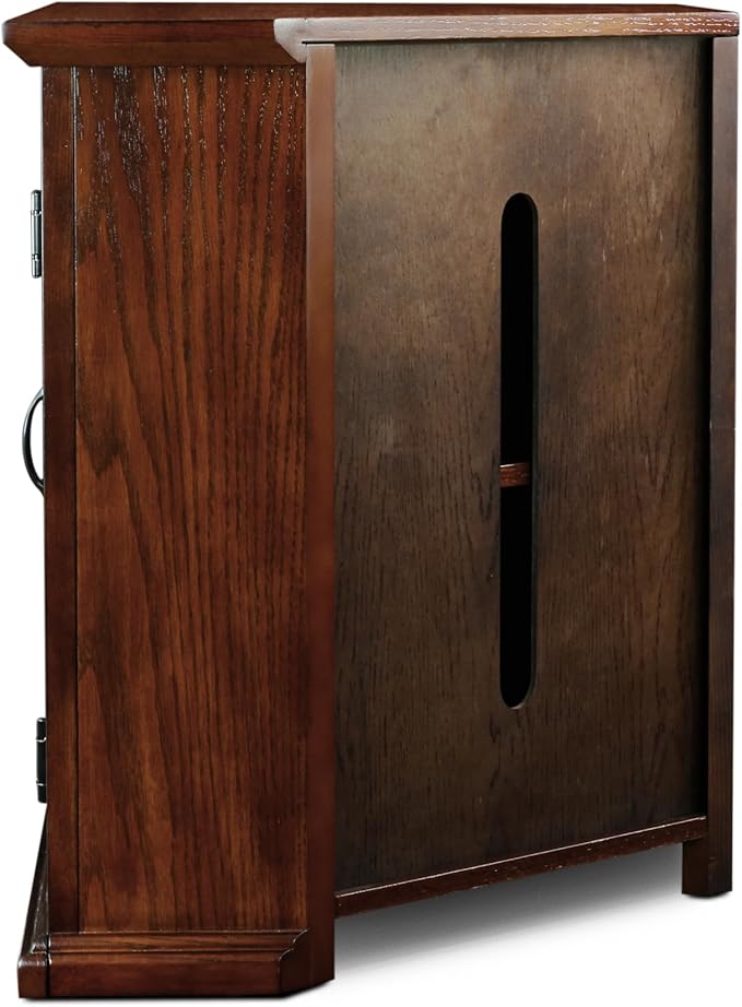 Leick Home 80385 Leaded Glass Three Door Corner TV Stand