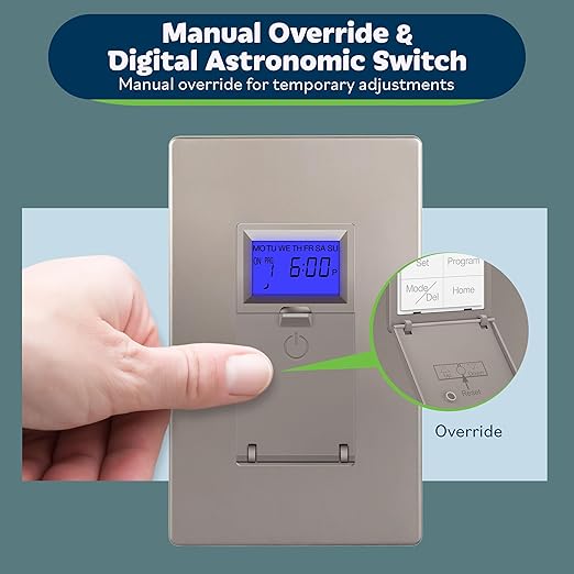 TOPGREENER Digital Astronomic Timer Switch, 7-Day Programmable Sunrise Sunset