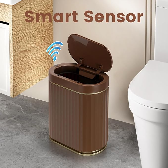 ELPHECO Bathroom Motion Sensor Trash can 2 Gallon Automatic Garbage Can