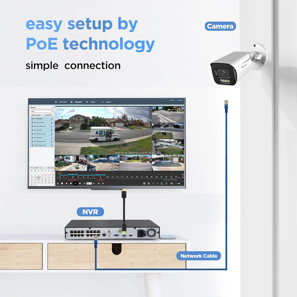 4k poe security camera system 16 channel 4tb shown in use