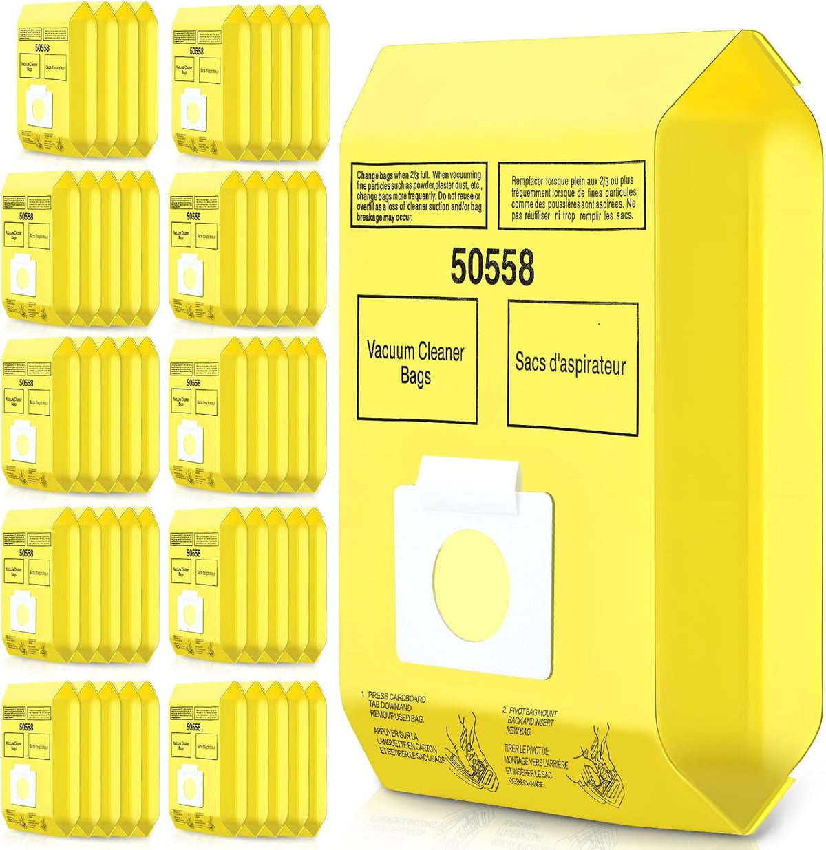 DTESL 50 Pack Vacuum Cleaner Bags Fit