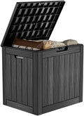 PatioZen 30 Gallon Resin Deck Box, Lockable Outdoor Storage Box for Patio Cushions Storage Furniture, Garden Tools,Pool Supplies, Weatherproof and UV Resistant (Black)