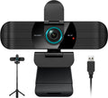 RUWBY UHD 4K Webcam with Built-in Dual Mics, Wide-Angle Lens, Privacy Cover