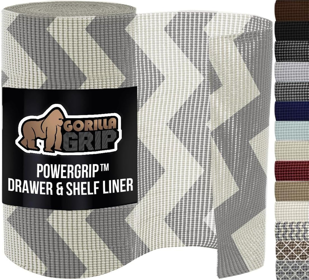 GORILLA GRIP powerGRIP Drawer Shelf and Cabinet Liner, Thick Strong Hold