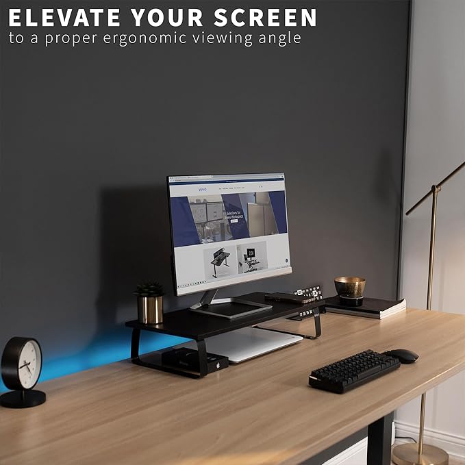 VIVO Monitor and Laptop Stand, 24 inch Desktop Riser, STAND-V000D